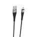 Кабель BOROFONE BX32 USB to Micro 2.4A, 1m, nylon, aluminum+TPE connectors, Black Кабель BOROFONE BX32 USB to Micro 2.4A, 1m, nylon, aluminum+TPE connectors, Black