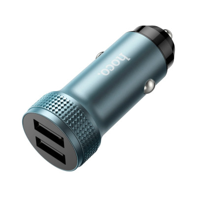 Автомобільний зарядний пристрій HOCO Z49 Level dual port car charger Metal Gray Автомобільний зарядний пристрій HOCO Z49 Level dual port car charger Metal Gray