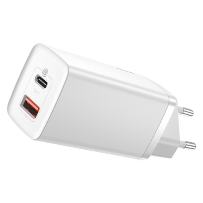 Мережевий зарядний пристрій Baseus GaN2 Lite Quick Charger C+U 65W EU White Мережевий зарядний пристрій Baseus GaN2 Lite Quick Charger C+U 65W EU White