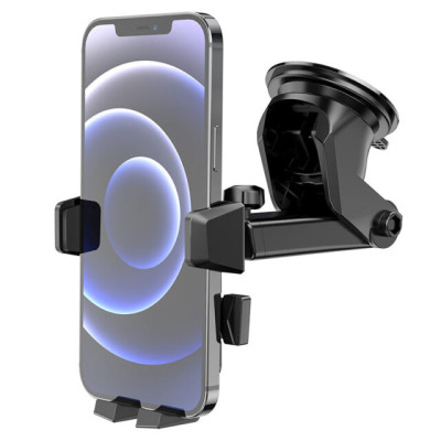 Автотримач для телефона HOCO CA83 David one-button center console car holder Black Автотримач для телефона HOCO CA83 David one-button center console car holder Black