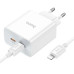 Мережевий зарядний пристрій HOCO C108A Leader PD35W dual port(2C) charger set(C to iP) White