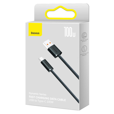 Кабель Baseus Dynamic Series Fast Charging Data Cable USB to Type-C 100W 2m Slate Gray Кабель Baseus Dynamic Series Fast Charging Data Cable USB to Type-C 100W 2m Slate Gray