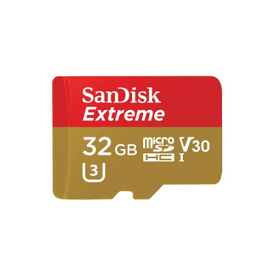 Карта пам'яті microSDHC (UHS-1 U3) SanDisk Extreme Action A1 32Gb class 10 V30 (R100MB/s, 667x) (adapter SD) Карта пам'яті microSDHC (UHS-1 U3) SanDisk Extreme Action A1 32Gb class 10 V30 (R100MB/s, 667x) (adapter SD)
