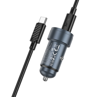 Автомобільний зарядний пристрій HOCO Z57A Glorious PD30W+QC3.0 car charger set(C to C) Metal Gray Автомобільний зарядний пристрій HOCO Z57A Glorious PD30W+QC3.0 car charger set(C to C) Metal Gray
