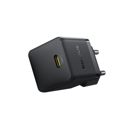 Мережевий зарядний пристрій з кабелем Baseus Palm Fast Charger 1C 30W EU Cluster Black(With: Baseus Mini White Cable C to C 60W(20V/3A) 1m