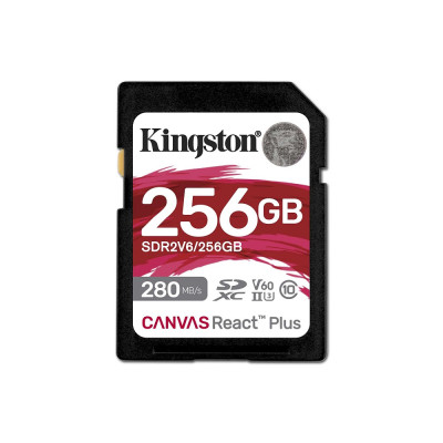 Карта пам'яті SDXC (UHS-II U3) Kingston Canvas React Plus 256Gb class 10 V60 (R280MB/s, W150MB/s)