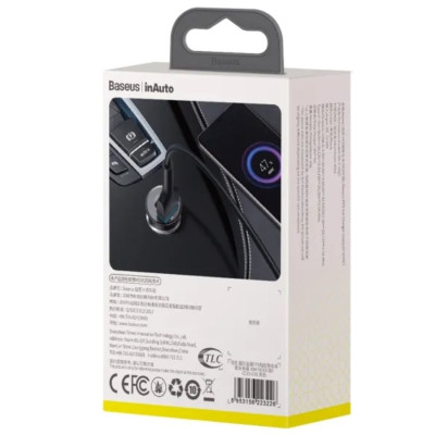 Автомобільний зарядний пристрій Baseus Circular Metal PPS Quick Charger Car Charger 30W(VOOC)