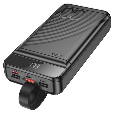 Зовнішній акумулятор HOCO J123B Element 22.5W+PD20W fully compatible power bank with digital display(30000mAh) Black