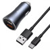 Автомобільний зарядний пристрій Baseus Golden Contactor Pro Dual Quick Charger Car Charger U+U 40W（With Baseus Simple wiring USB For Type-C 5A 1.0m）Da