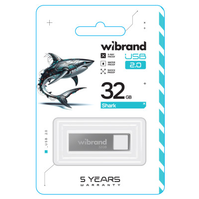 Флеш-накопитель Wibrand USB 2.0 Shark 32Gb Silver