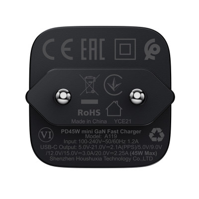 Мережевий зарядний пристрій ACEFAST A119 PD45W mini GaN USB-C fast charger