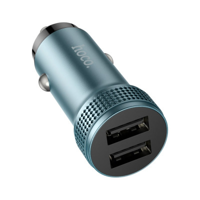 Автомобільний зарядний пристрій HOCO Z49 Level dual port car charger Metal Gray Автомобільний зарядний пристрій HOCO Z49 Level dual port car charger Metal Gray