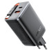 Мережевий зарядний пристрій з кабелем ACEFAST A111 PD67W GaN charger(2*USB-C+USB-A) with retractable cable Black