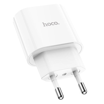 Мережевий зарядний пристрій з кабелем HOCO C94A Metro single port PD20W charger set(Type-C to Type-C) White
