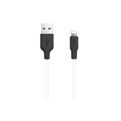 Кабель HOCO X21 USB to iP 2A, 1m, silicone, TPE connectors, Black+White Кабель HOCO X21 USB to iP 2A, 1m, silicone, TPE connectors, Black+White