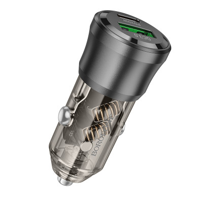 Автомобільний зарядний пристрій BOROFONE BZ25 Journey PD38W(1C1A) car charger Transparent Black Автомобільний зарядний пристрій BOROFONE BZ25 Journey PD38W(1C1A) car charger Transparent Black