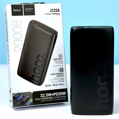 Внешний аккумулятор HOCO J122A Respect 22.5W+PD20W fully compatible power bank(20000mAh) Black