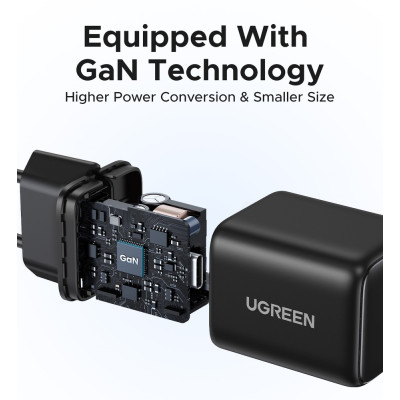 Мережевий зарядний пристрій UGREEN X512 20W USB-C GaN Fast Charger EU Grey