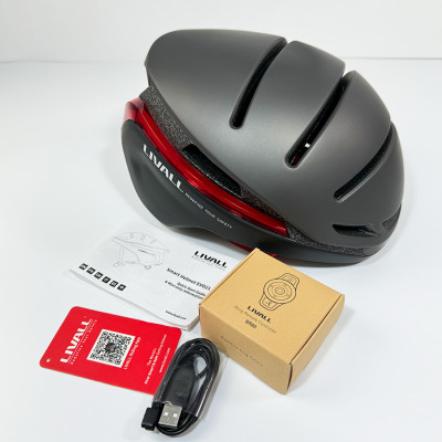 Захисний шолом Livall EVO21 (L) Dark Night (58-62см), передній та задній ліхтар поворотів та стопів, додаток, Bluetooth, пульт BR80