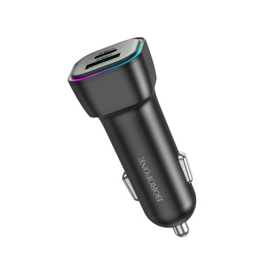 Автомобільний зарядний пристрій BOROFONE BZ28A Trophie PD30W+QC3.0 car charger Black Автомобільний зарядний пристрій BOROFONE BZ28A Trophie PD30W+QC3.0 car charger Black