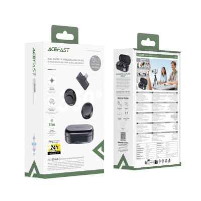 Бездротова мікрофонна система ACEFAST R3 dual-mic (Type-C) Black