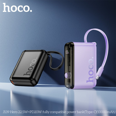 Зовнішній акумулятор HOCO J139 Hero 22.5W+PD20W fully compatible power bank(Type-C)(10000mAh) Black