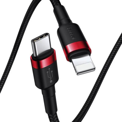 Кабель Baseus Cafule Cable Type-C to iP PD 20W 1m Red+Black Кабель Baseus Cafule Cable Type-C to iP PD 20W 1m Red+Black