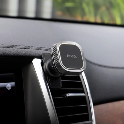 Автотримач для телефона HOCO CA52 Intelligent air outlet in-car holder Black+Gray Автотримач для телефона HOCO CA52 Intelligent air outlet in-car holder Black+Gray