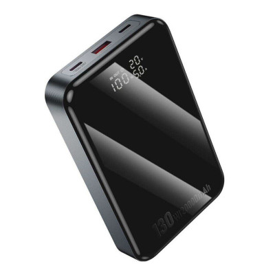 Зовнішній акумулятор HOCO Q30A Fast charge 130W power bank(20000mAh) Metal Gray