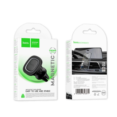 Автотримач для телефона HOCO H72 Crown magnetic car holder (air outlet) Black Metal Gray Автотримач для телефона HOCO H72 Crown magnetic car holder (air outlet) Black Metal Gray