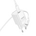 Мережевий зарядний пристрій з кабелем HOCO C148A Charm single port PD30W charger set (C to iP) (EU) White