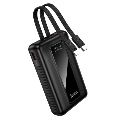 Зовнішній акумулятор HOCO J162A Full power 22.5W+PD20W fully compatible power bank with two cables(20000mAh) Black Зовнішній акумулятор HOCO J162A Full power 22.5W+PD20W fully compatible power bank with two cables(20000mAh) Black