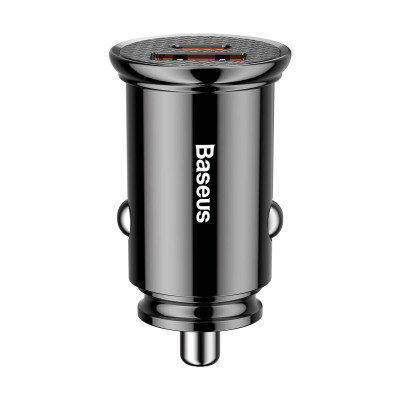 Автомобільний зарядний пристрій Baseus Circular Plastic A+C 30W Black