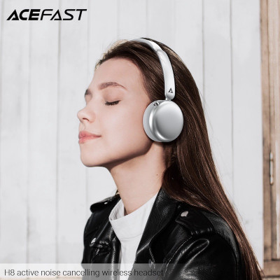 Бездротові накладні навушники ACEFAST H8 active noise cancelling wireless headset Silver