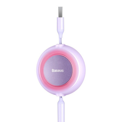 Кабель Baseus Bright Mirror 2 Series Retractable 3-in-1 Fast Charging  Data Cable USB to M+L+C 3.5A 1.1m Purple