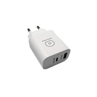 Мережевий зарядний пристрій WUW-C172 20W PD USB-C + USB QC3.0 18W black