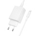 Мережевий зарядний пристрій з кабелем BOROFONE BAS73A Source single port PD20W charger set (C to iP) (EU) White Мережевий зарядний пристрій з кабелем BOROFONE BAS73A Source single port PD20W charger set (C to iP) (EU) White