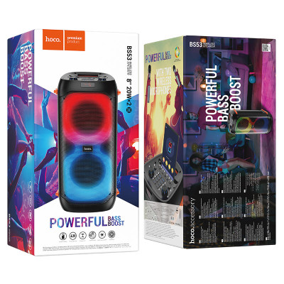 Портативна колонка HOCO BS53 Manhattan wireless dual mic outdoor BT speaker Black