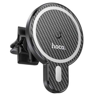 Автотримач для телефона з БЗП HOCO CA85 Ultra-fast magnetic wireless charging car holder Black Автотримач для телефона з БЗП HOCO CA85 Ultra-fast magnetic wireless charging car holder Black