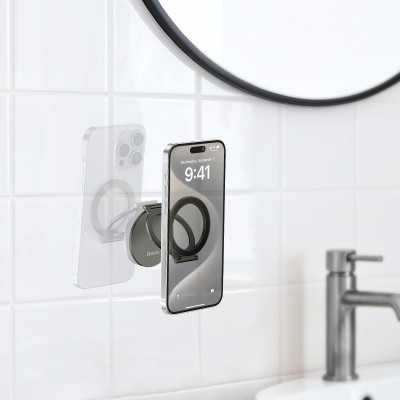 Автотримач для телефона HOCO H102 Whale magnetic ring holder(multi-scene) Metal Grey