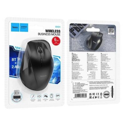 Маніпулятор миша HOCO GM24 Mystic six-button dual-mode business wireless mouse Black Маніпулятор миша HOCO GM24 Mystic six-button dual-mode business wireless mouse Black