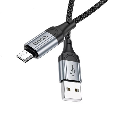 Кабель HOCO X102 USB to Micro 2.4A, 1m, nylon, aluminum connectors, Black Кабель HOCO X102 USB to Micro 2.4A, 1m, nylon, aluminum connectors, Black