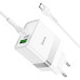 Мережевий зарядний пристрій HOCO N21 Extension speed PD30W+QC3.0 charger set(Type-C to Type-C) White