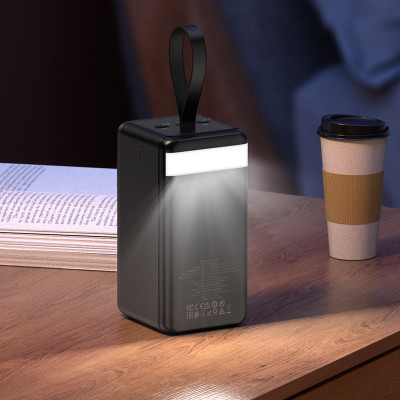 Зовнішній акумулятор HOCO J123D Element 22.5W+PD20W fully compatible power bank with digital display(90000mAh) Black