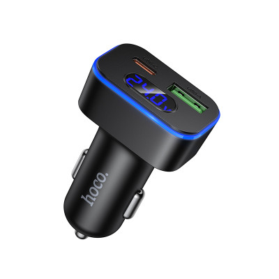 Автомобільний зарядний пристрій HOCO Z63B Barry 48W dual port PD30W+QC3.0 digital display car charger Автомобільний зарядний пристрій HOCO Z63B Barry 48W dual port PD30W+QC3.0 digital display car charger