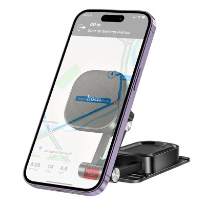 Автотримач для телефона HOCO H4 Mike magnetic car mount(center console) Black