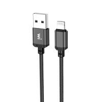 Кабель Wibrand Cobra nylon charging data cable for iP 1m Black Кабель Wibrand Cobra nylon charging data cable for iP 1m Black