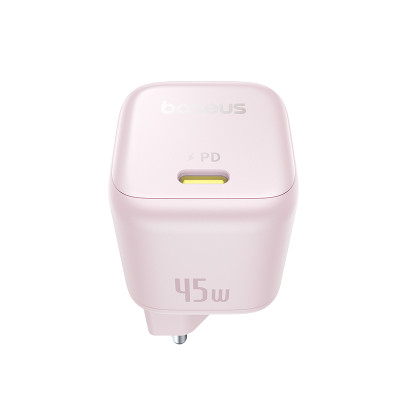 Мережевий зарядний пристрій Baseus PicoGo GaN Fast Charger 1C 45W EU Baby Pink