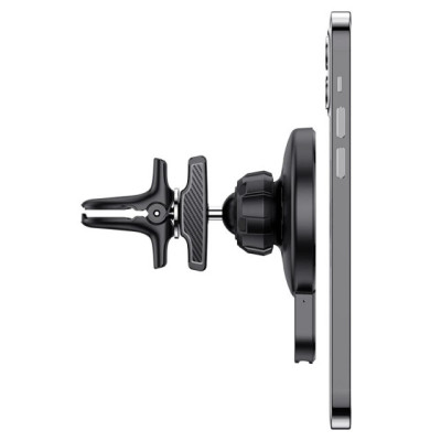 Автотримач для телефона з БЗП HOCO CA85 Ultra-fast magnetic wireless charging car holder Black Автотримач для телефона з БЗП HOCO CA85 Ultra-fast magnetic wireless charging car holder Black