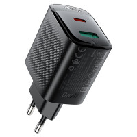 Мережевий зарядний пристрій ACEFAST A106 PD45W GaN (USB-C+USB-A) charger (EU) Black Мережевий зарядний пристрій ACEFAST A106 PD45W GaN (USB-C+USB-A) charger (EU) Black